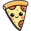 Kawaii Pizza Slice Illustration
