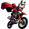 Enduro Lama Super-héros À Moto