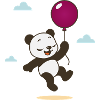 Happy Panda with Balloon