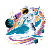 Cosmic Shark And Spaceman