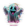 Spooky Glitch Ghost Boo Halloween