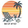 Sunset Beach Vacation Illustration