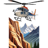 Helicopter in the mountains