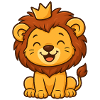 Mignon Roi Lion avec Couronne