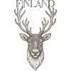 Finland Lapland Reindeer illustrated headshot