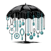 Parapluie avec pendentifs bijoux turquoise