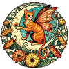Ginger Cat Fairy Illustration