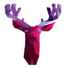 Roter geometrischer Hirsch mit Amethysthörnern