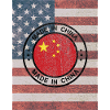 Drapeau américain avec sceau chinois