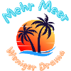 Tropical sunset with palm trees