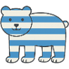 Bear with stripes in nautical style