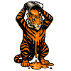 Tiger med malerspand tegneserie design