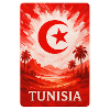 Tunisie Désert Art avec drapeau