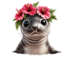 Babyrobbe mit Hibiskus