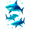 Futuristic Neon Shark Illustration