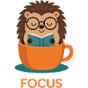 Original studious cute hedgehog