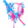 Vibrant baseball heart splash design