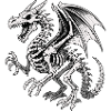 Himmlischer Drache Skelett Illustration