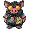 Pig Comic Holiday Wild Boar