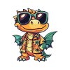 Drache Comic Urlaub
