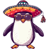Penguin Comic Funny Sombrero