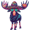 Elch Comic Lustig Sombrero