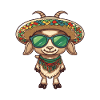 Mountain Goat Comic Funny Sombrero