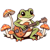 Frog plays guitar