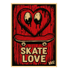 Dripping Heart Skateboard with Text "Skate Love"