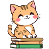 Cat with books
