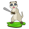 Erdmännchen Baseball Baseballschläger