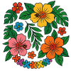 Tropical Hibiscus Floral Pattern