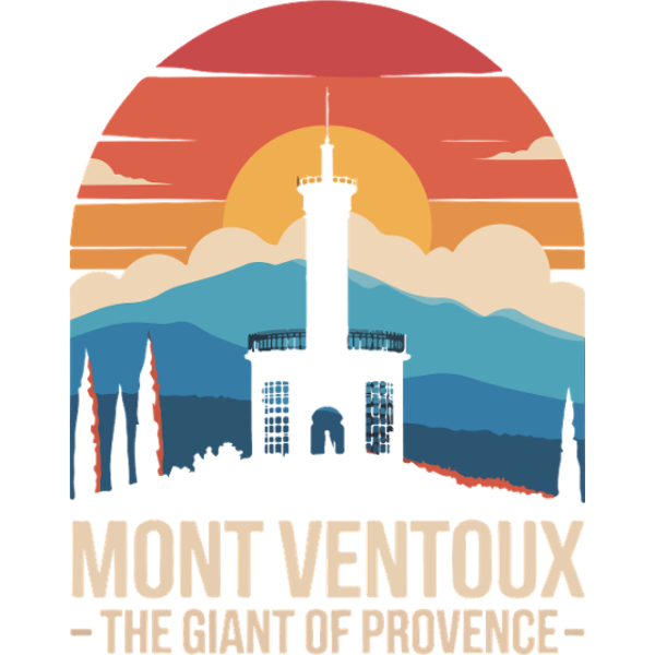 Koszulka "Sylwetka Mont Ventoux i kultowa wieża"