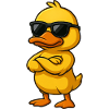 Cool Duck Confident Gamer Cartoon Gangster