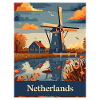 Netherlands Windmills Landscape Nature