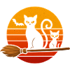 Chat noir rtro Halloween