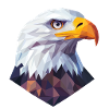 Conception du logo Low Poly de la tête d’aigle
