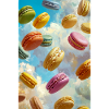 Bunte Macarons am Himmel
