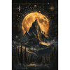 Golden Moon Over Mystic Peaks