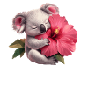 Koala avec fleur géante