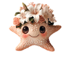 Starfish with flower wreath