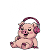 Whimsical Pig with Headphones T-Shirt Design