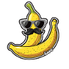 Banana with sunglasses and mustache