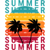 Summer sunset with palm trees