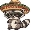 Raccoon Funny Sombrero
