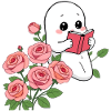Ghost reads a book