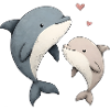 Dauphin Maman et Bébé