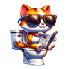 Cat Toilet Newspaper
