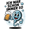 Lustiger Spruch Spermium mit Bierglas