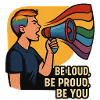 LGBTQ Rainbow Megaphone Illustration